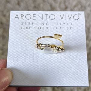 Argento Vivo NWT 18k goldplated stacking rings sz8